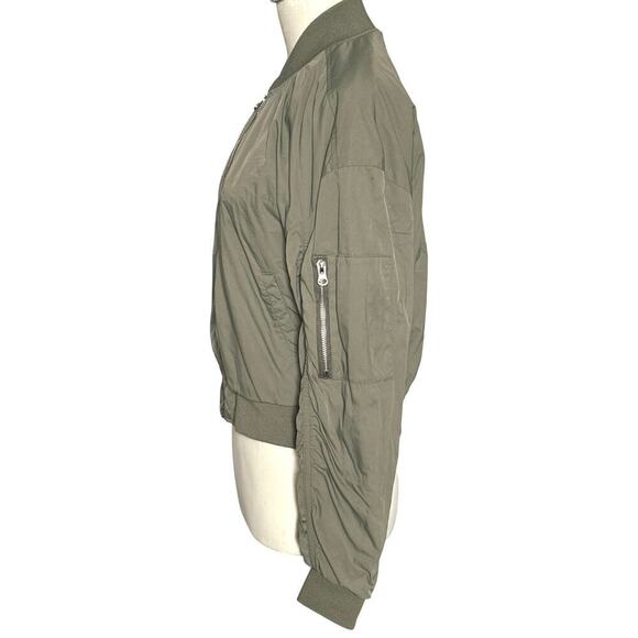 Evereve Flight Bomber Jacket Womens XS in Olive Green - Picture 10 of 13
